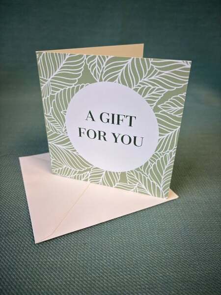 Handwritten gift card and envelope