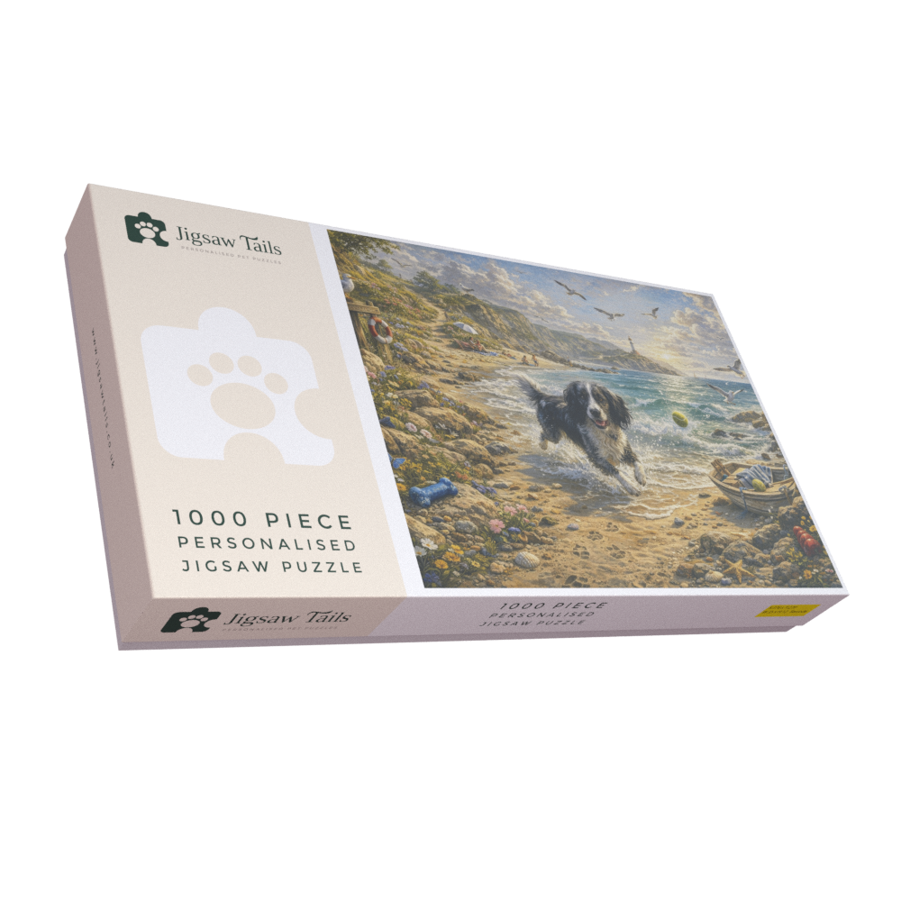 Example Jigsaw Tails 1,000-piece personalised pet jigsaw presentation box